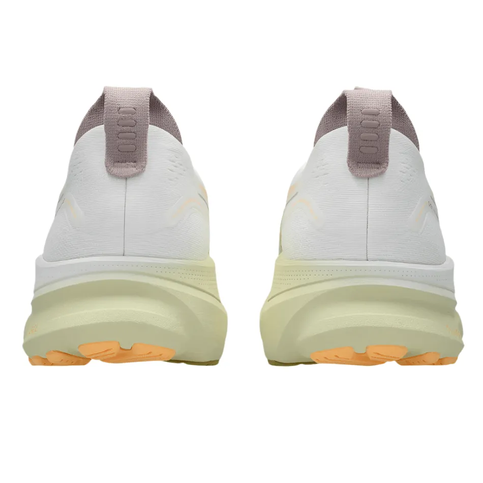 ASICS Men's GEL-KAYANO 32 Running Shoes in White/Orange Glow AW25 Multi Density Foam Layers