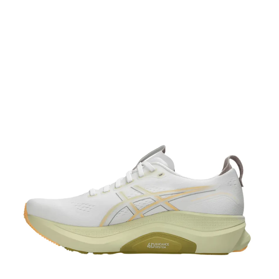 ASICS Men's GEL-KAYANO 32 Running Shoes in White/Orange Glow AW25 balance - training