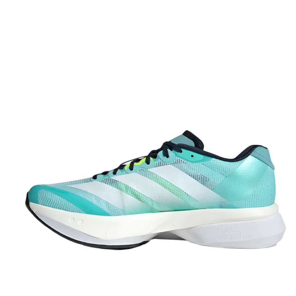 Adidas Men's Boston 13 Running Shoes in Flash Aqua/Cloud White/Lucid Lemon AW25 low - profile - feature shoes