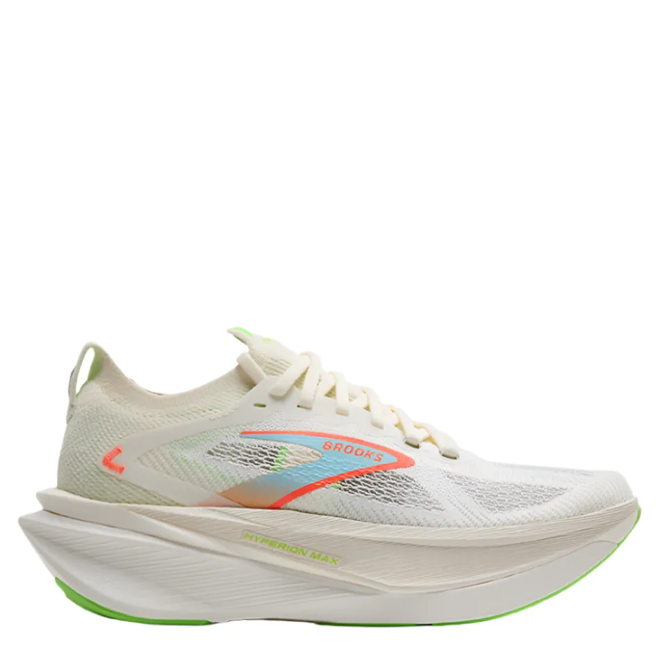 Eva Midsole Thermoplastic Urethane Layer Brooks Men's Hyperion Max 3 Running Shoes in Coconut/Green Gecko/Pink Clay AW25