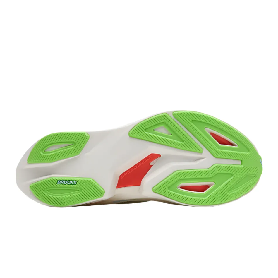 Adjustable Fitment Brooks Men's Hyperion Max 3 Running Shoes in Coconut/Green Gecko/Pink Clay AW25