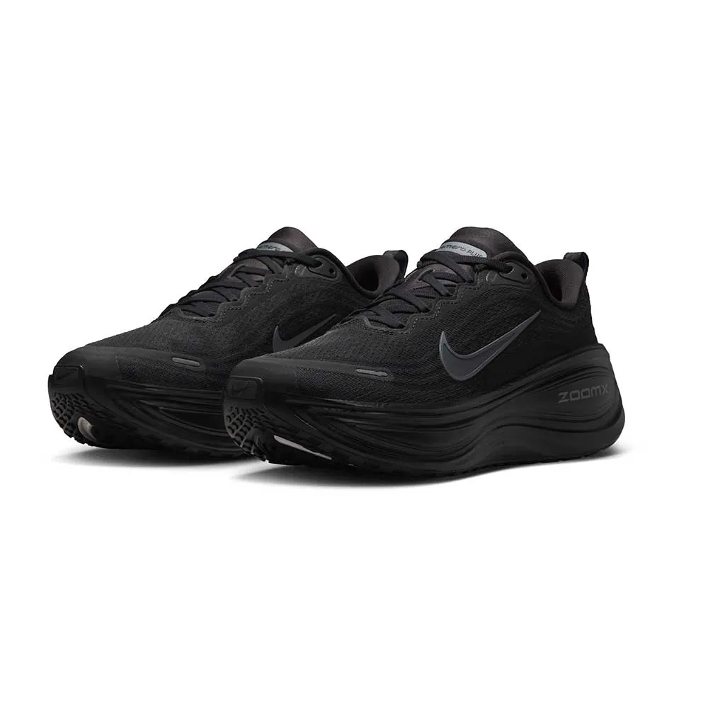 tennis shoes Aerodynamic Sole Design Men's Nike  Vomero Plus Running Shoe - Black/Dark Smoke Grey/Metallic Dark Grey - Regular (D)