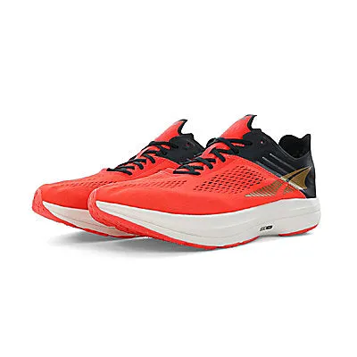 Altra Men's Vanish Carbon Race Shoe (Coral/Black) running on a sand track shoes