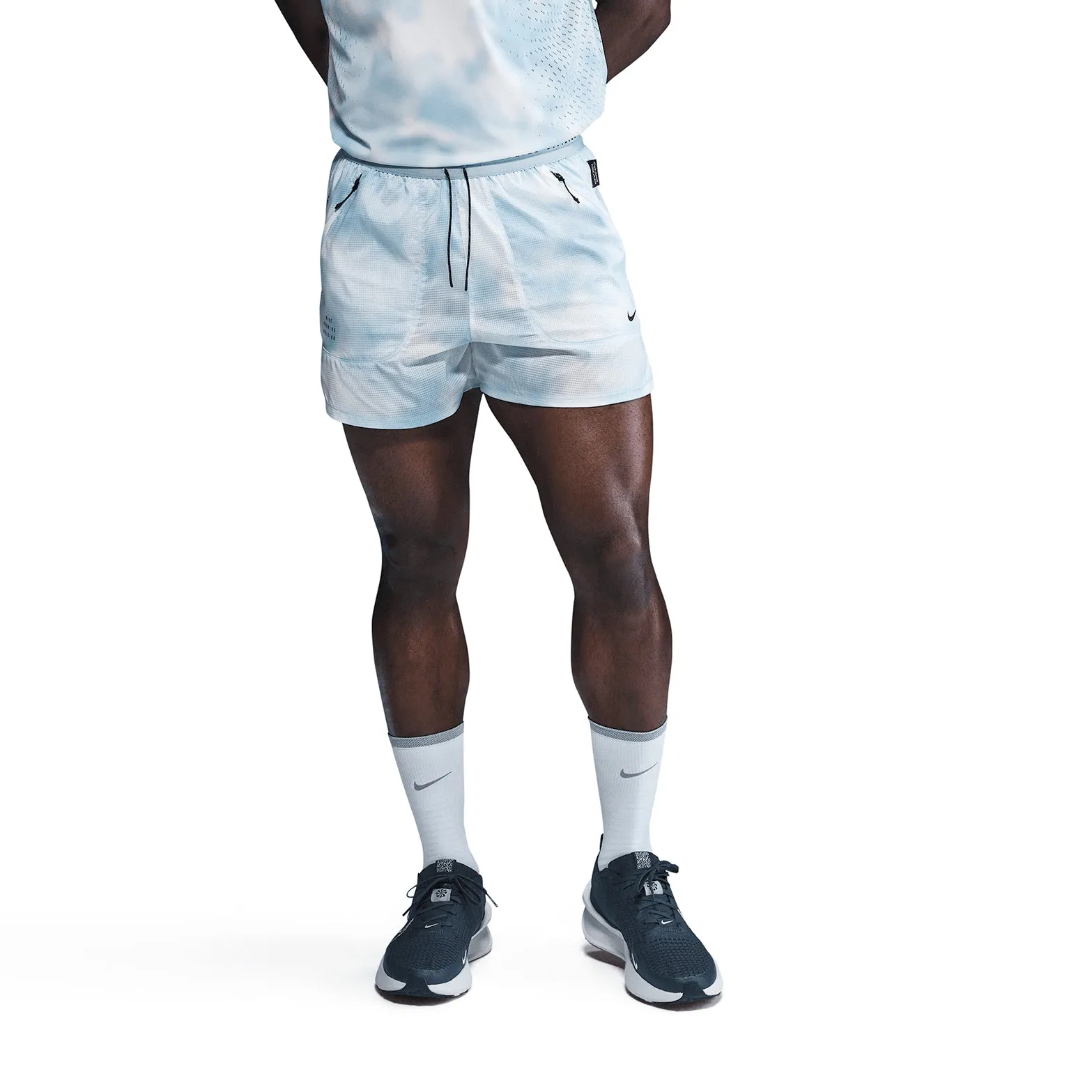 Men's Dri-FIT ADV Division Breathe 4 Inch Running Shorts embroidery details