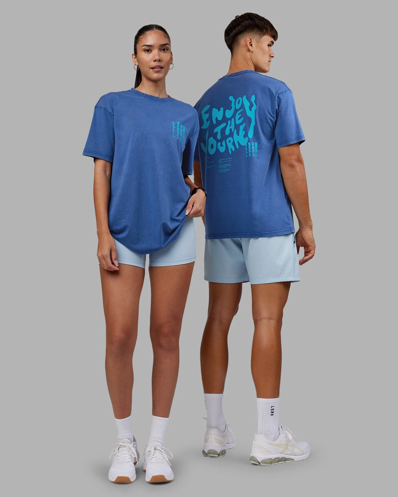 Inferno Journey FLXCotton Oversized Tee - Midnight Blue Washed-Blue Picnic