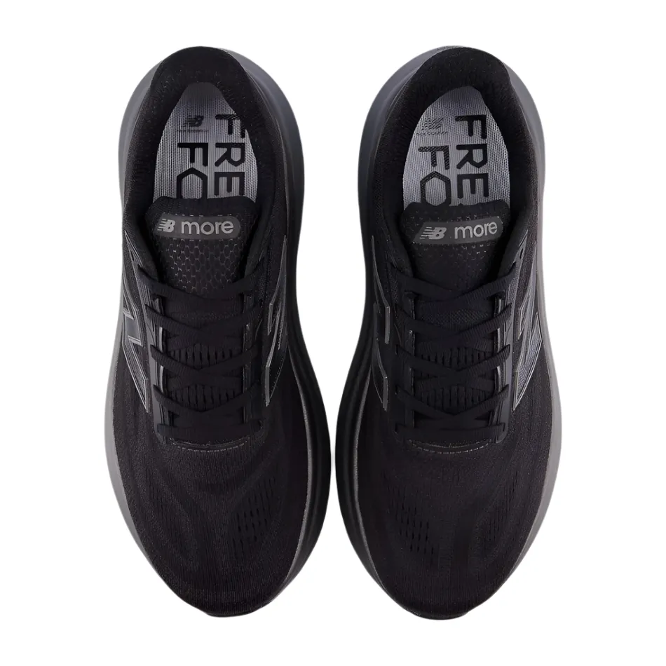 flat - surface running shoes arch - support insole shoes New Balance Men's Fresh Foam X More v6 Running Shoes in Black/Castlerock/Black Metallic AW25