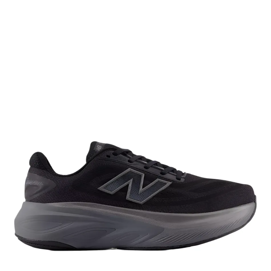 New Balance Men's Fresh Foam X More v6 Running Shoes in Black/Castlerock/Black Metallic AW25 Enhanced Toe Spring