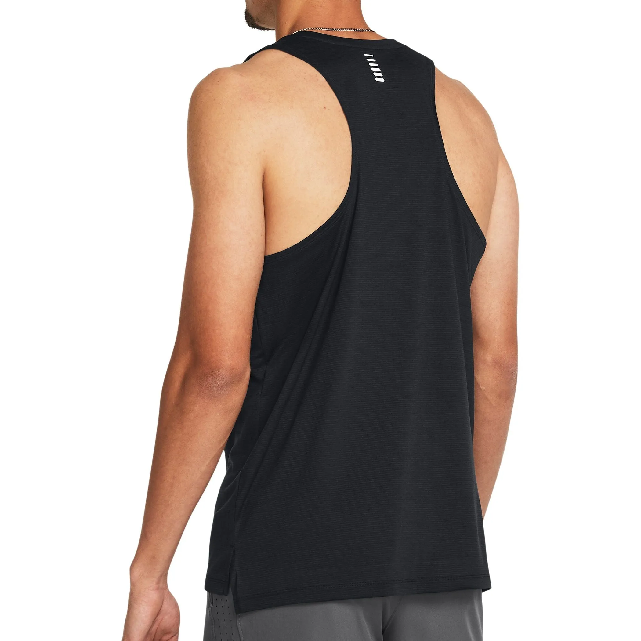 Under Armour Launch Mens Running Vest - Black Anti Ride Up Design