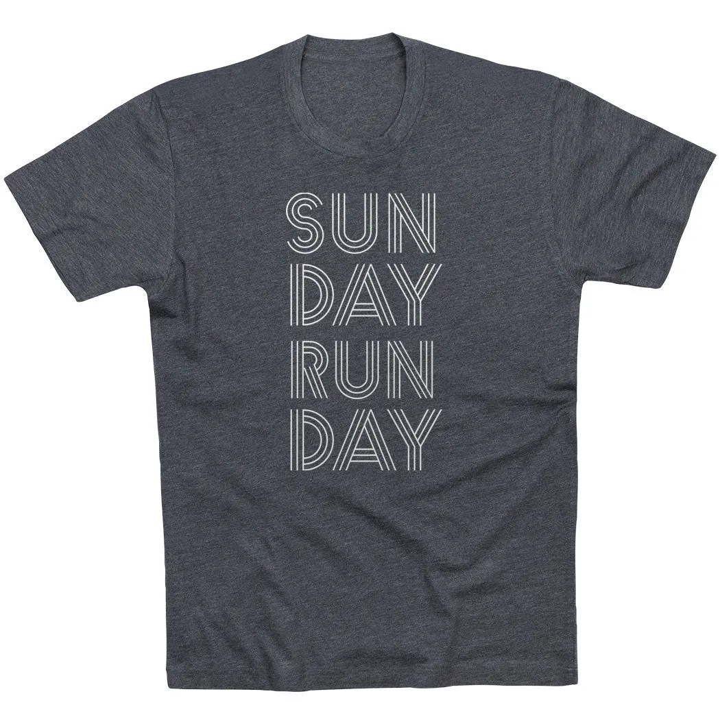 Running Short Sleeve T-Shirt - Sunday Runday (Stacked) Casual Look Weekend Wardrobe