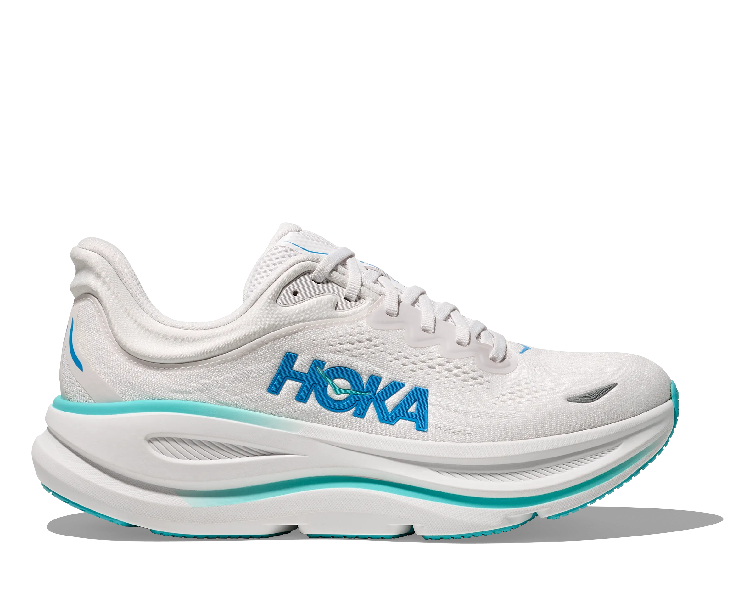running in humid conditions Men's Bondi 9 (WKB - White/Hoka Blue)