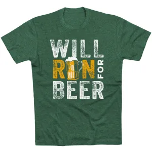 Running Short Sleeve T- Shirt - Will Run For Beer Essential Look