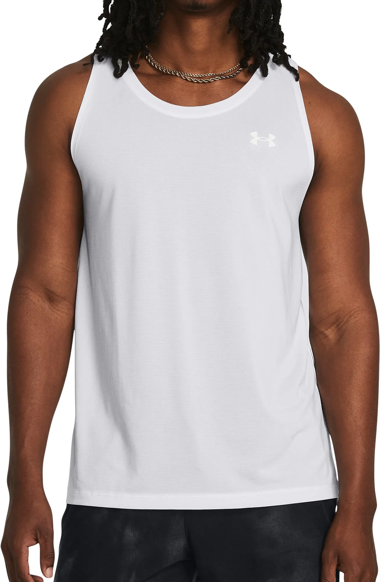 Wide Armholes Workout Ready Fabric Under Armour Launch Mens Running Vest - White