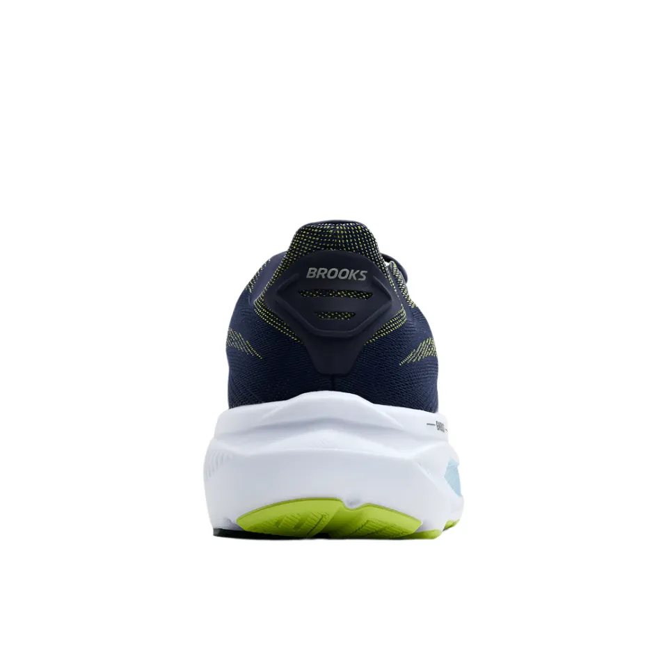 Oversized Collar traction patterns Brooks Men's Ghost 17 2E Wide Fit Running Shoes in Peacoat/Lime/Blue AW25