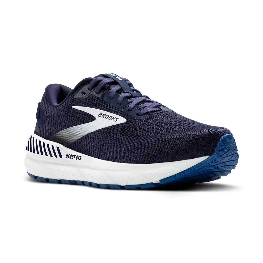 Men's Beast GTS 24 Running Shoe - Peacoat/True Navy/White - Extra Wide (4E) leather - finish - design shoes running in national tracks shoes