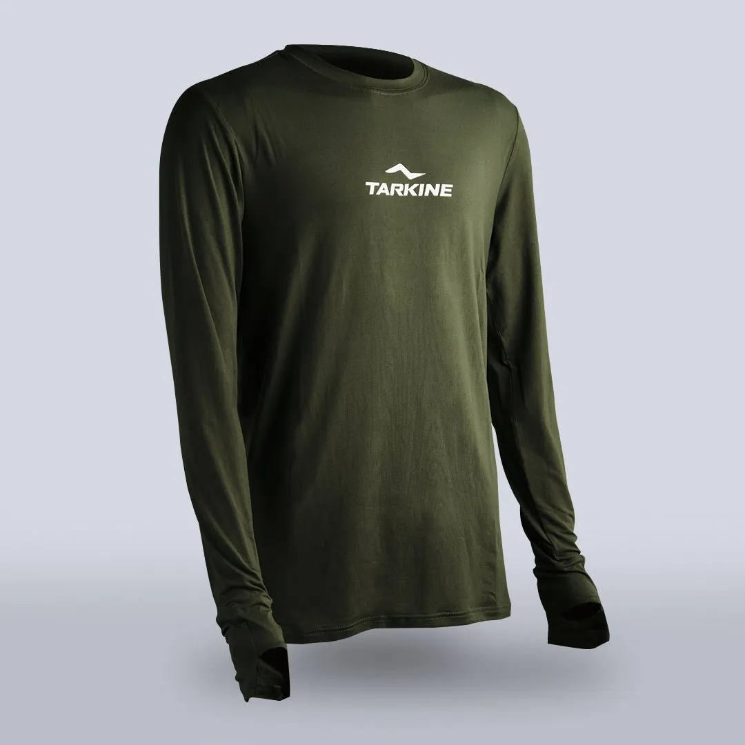 Men's Season 1 Tarkine Long Sleeve Ultra-Eco Run Tee (Dark Green/Standard Thickness) Ko Comfort Flex