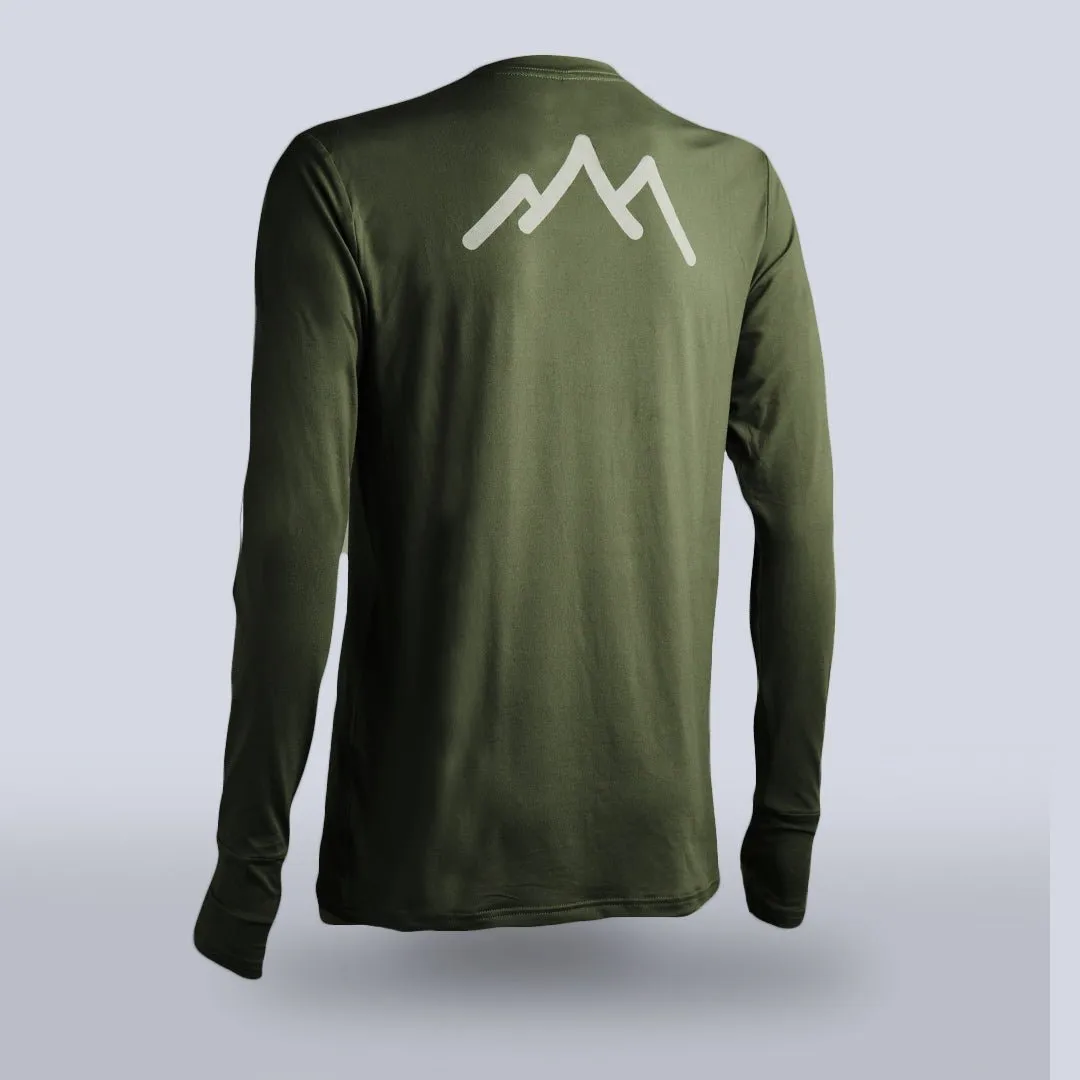 Men's Season 1 Tarkine Long Sleeve Ultra-Eco Run Tee (Dark Green/Standard Thickness) Ko Versatile and Stylish Stretch Material