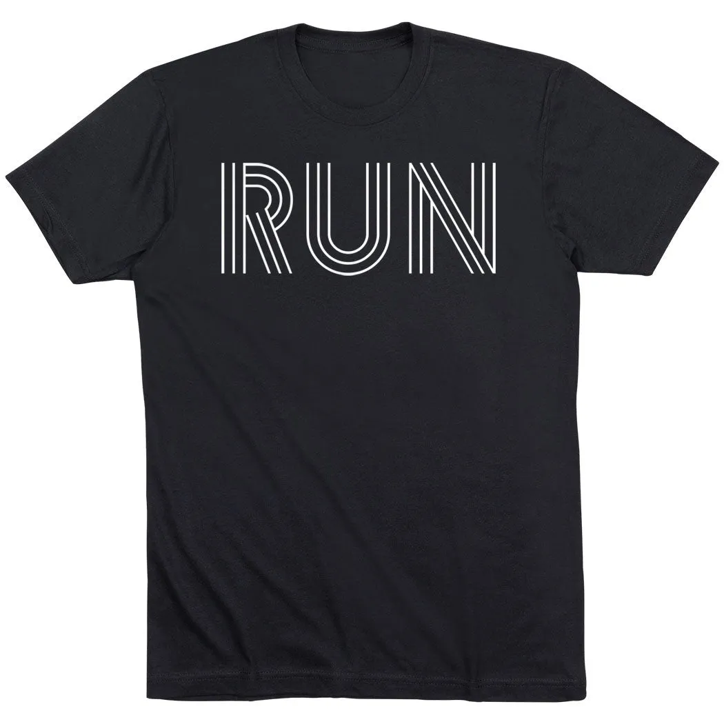 Chilly Day Comfort Street Style Running Short Sleeve T-Shirt - Run Lines