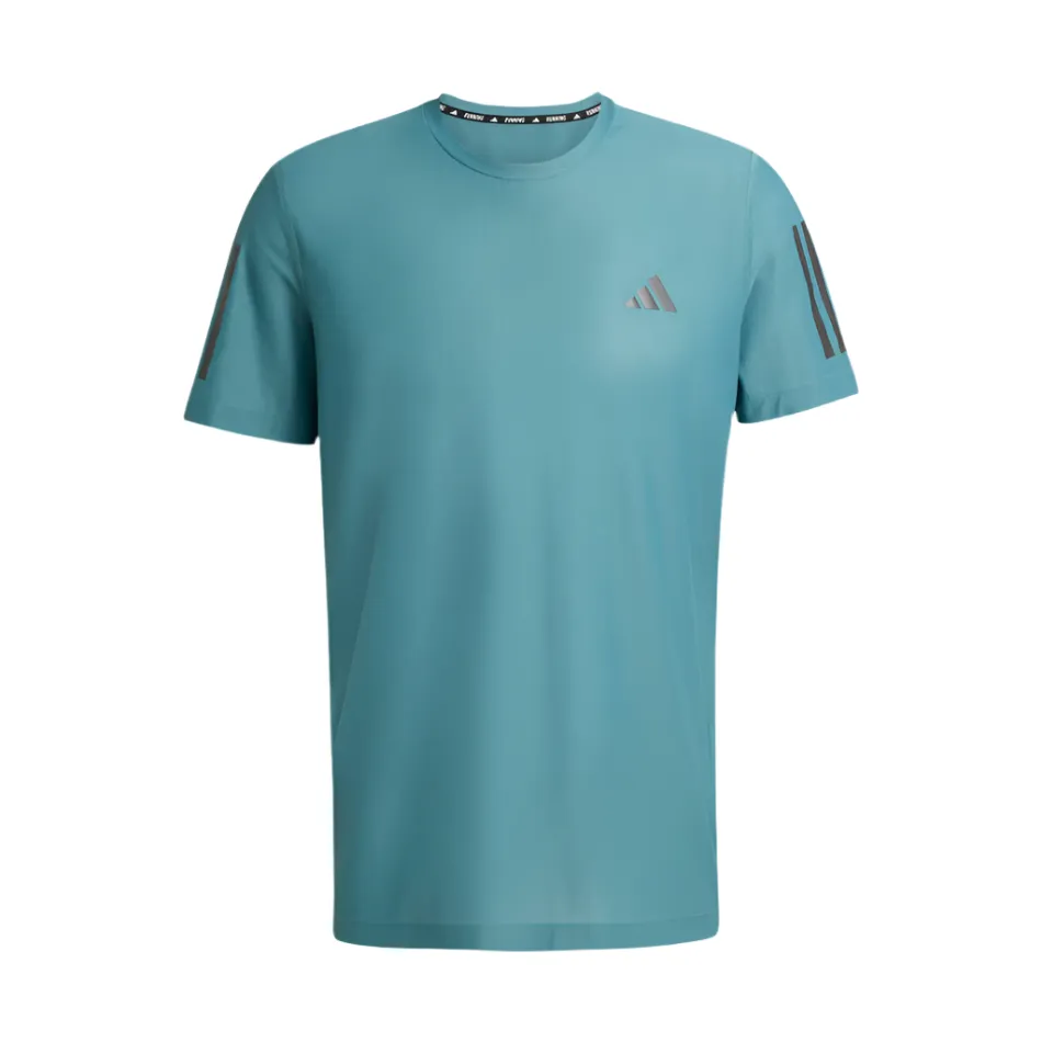 Adidas Men's Own The Run T-Shirt in Preloved Teal AW25 Skin Friendly Blends