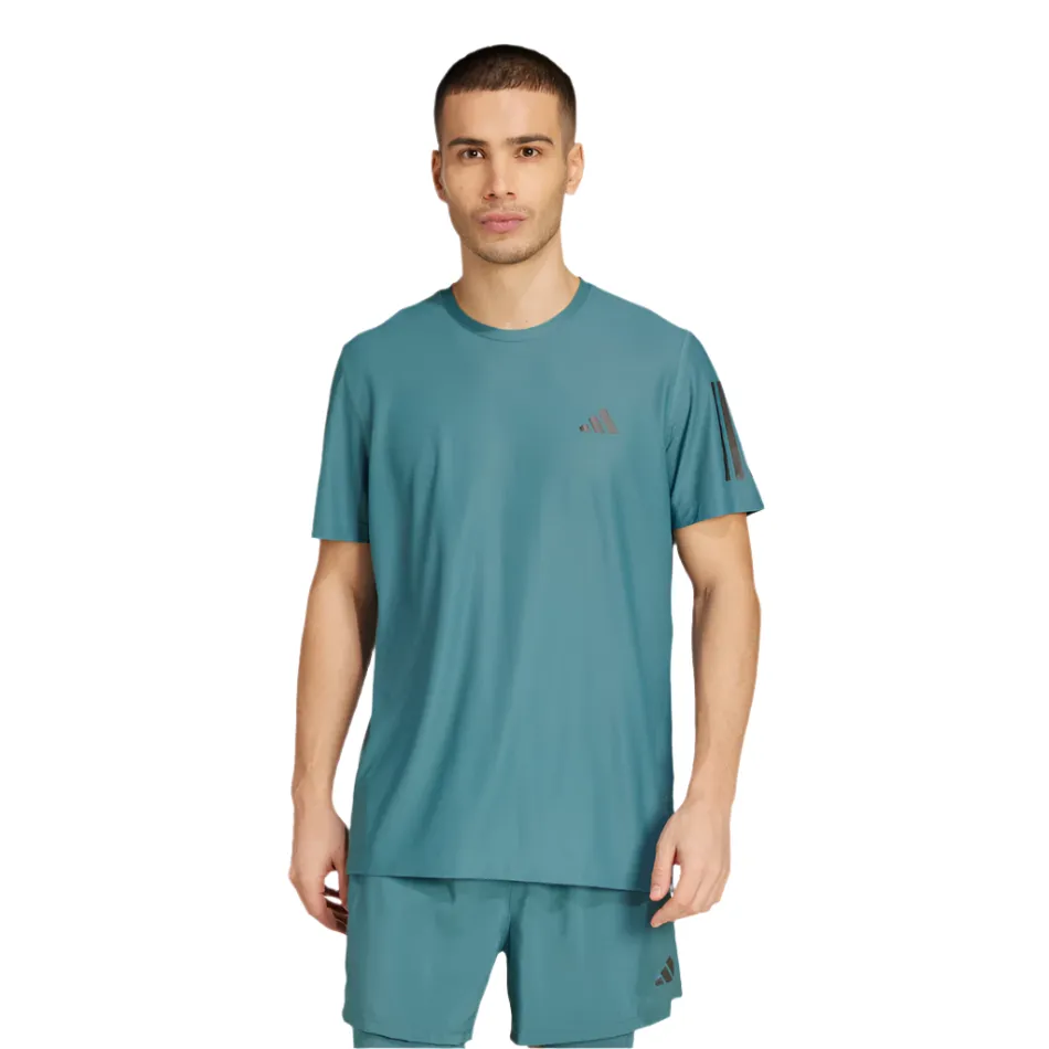 Effortless Fit Adidas Men's Own The Run T-Shirt in Preloved Teal AW25