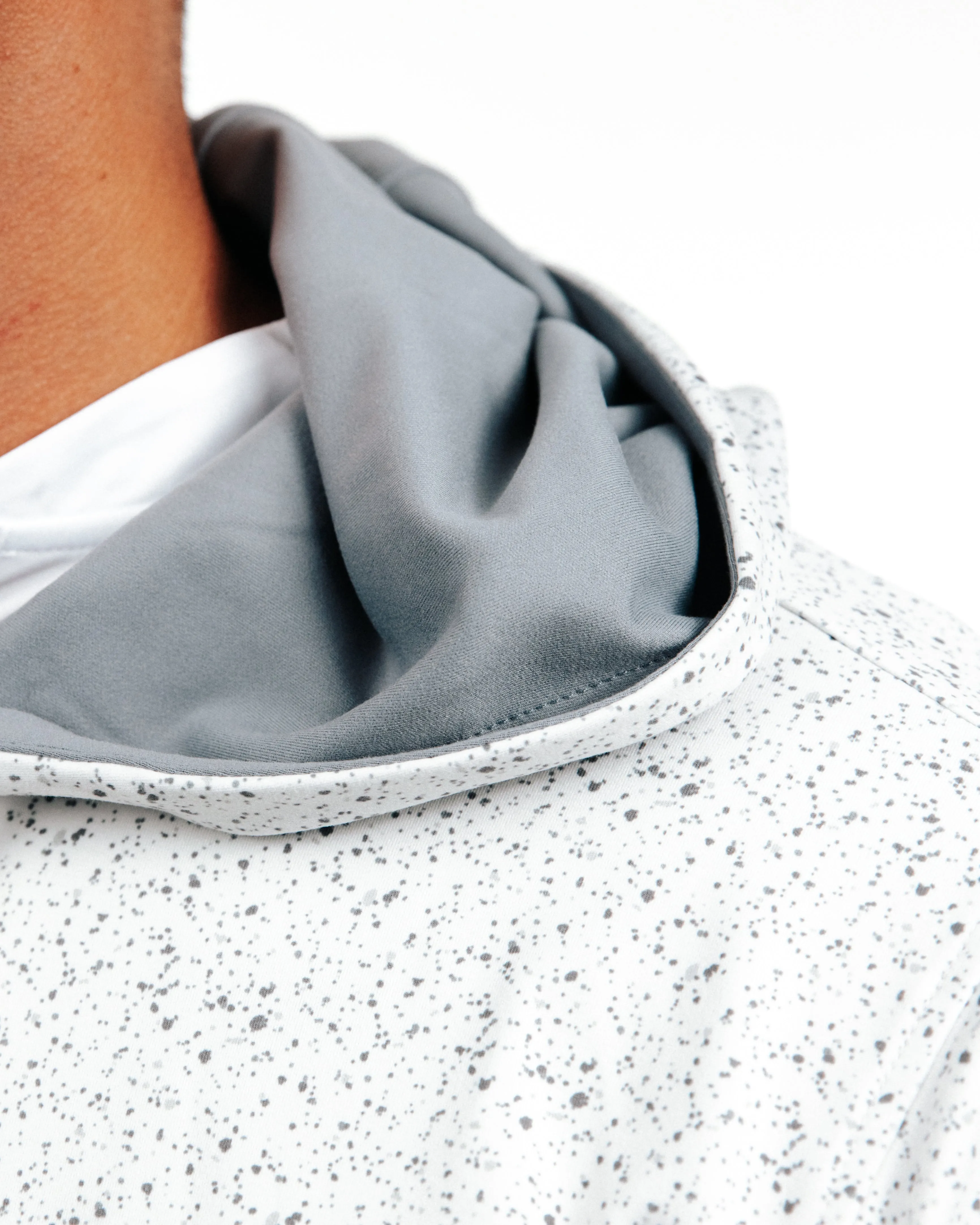 Speckled White Golf Hoodie Hooded