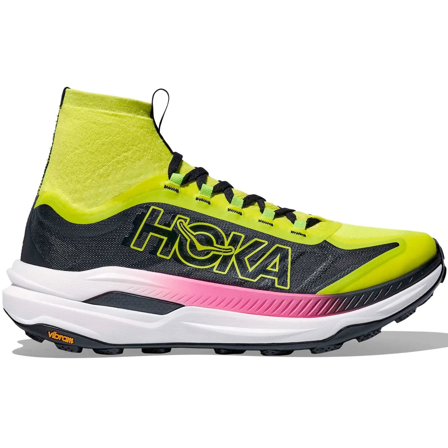 Arch contour Men's Tecton X 3 Trail Running Shoes Neon Hoka Citrus / Black