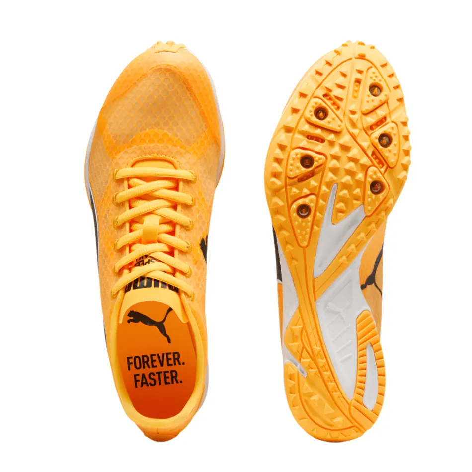 Puma Unisex EvoSpeed Haraka 8 Running Shoes in Sunstream/PUMA Black/PUMA White SS25 Ventilation Ports Design Fabric Upper