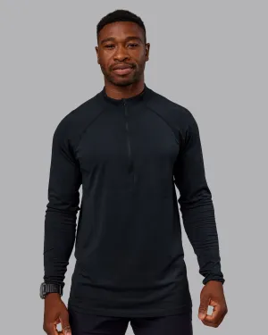 Versatile Comfort Seasonal Staple AeroFLX  Seamless Half Zip Long Sleeve Tee - Black Marl