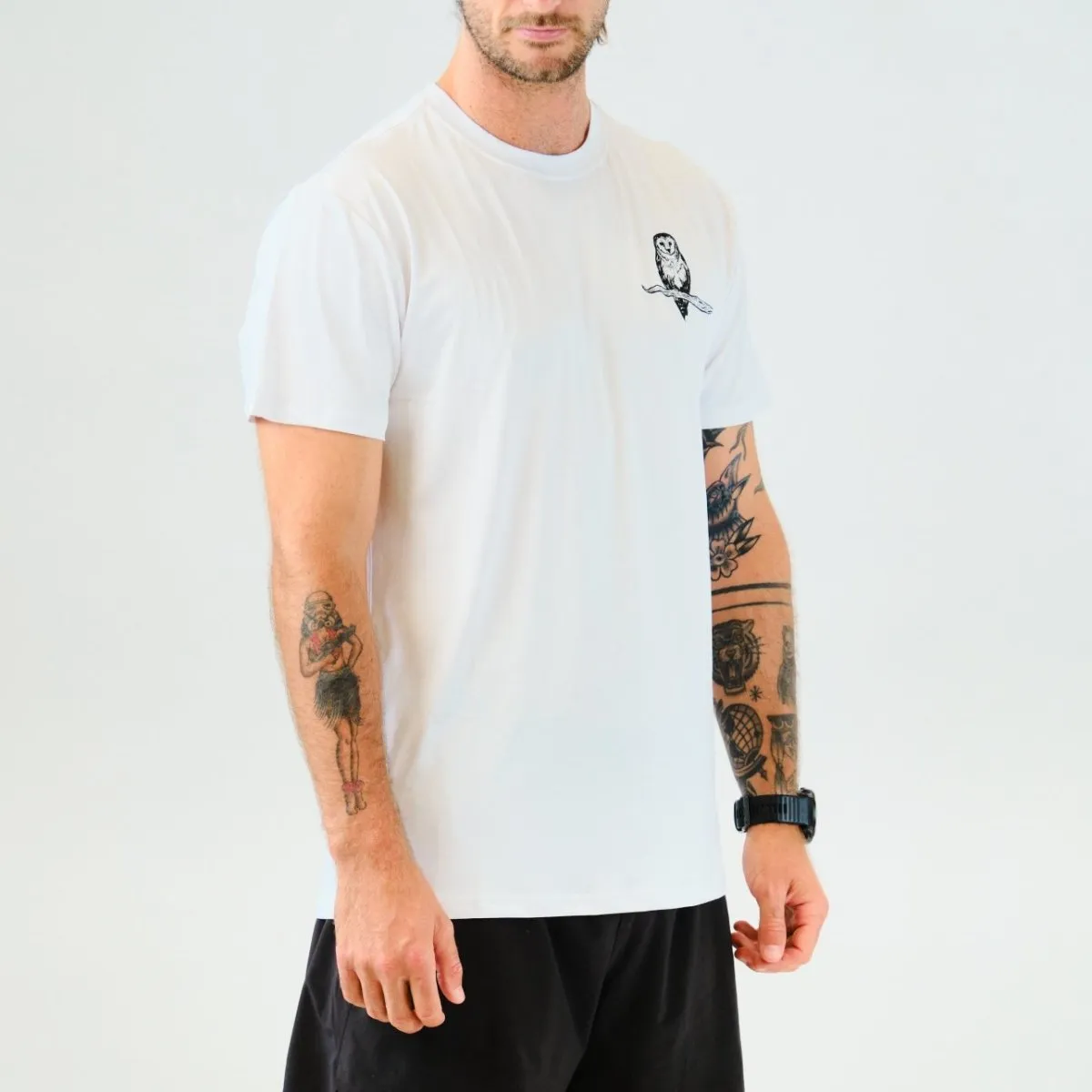 Tarkine Ultra-Eco Run Tee (Masked Owl White/Thin) Casual and cool