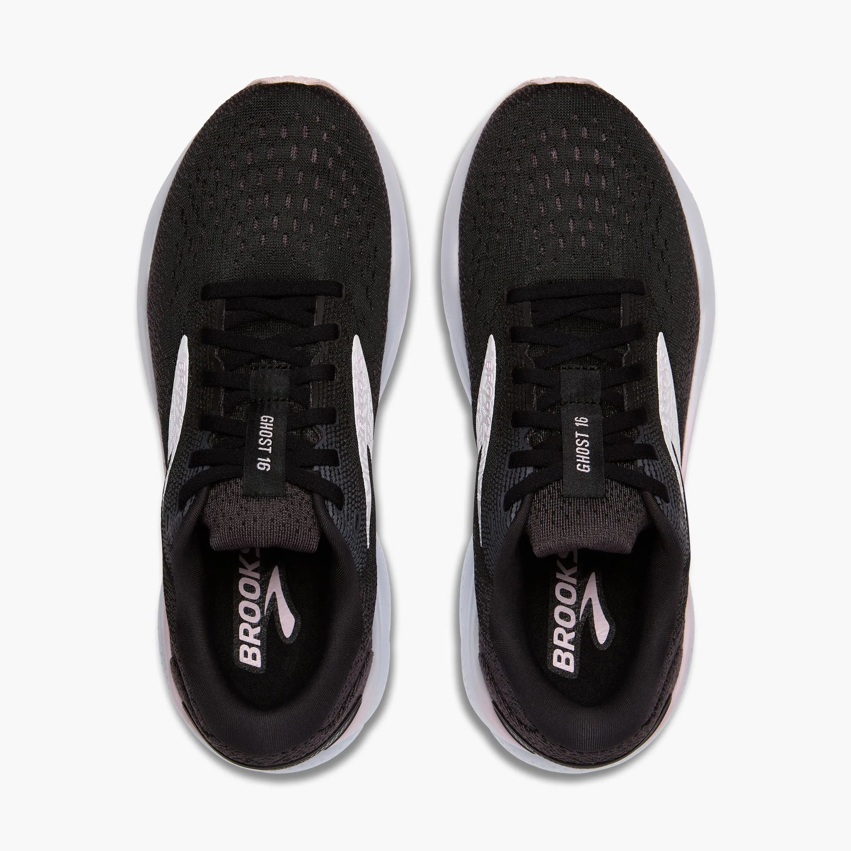 Brooks Women's Ghost 16 Running Shoes Black / White / Orchid Ice Virtual Coaching