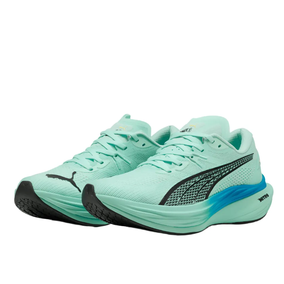 PUMA Men's Deviate NITRO 3 Running Shoes in Mint Melt/Speed Blue AW25 day - visibility shoes