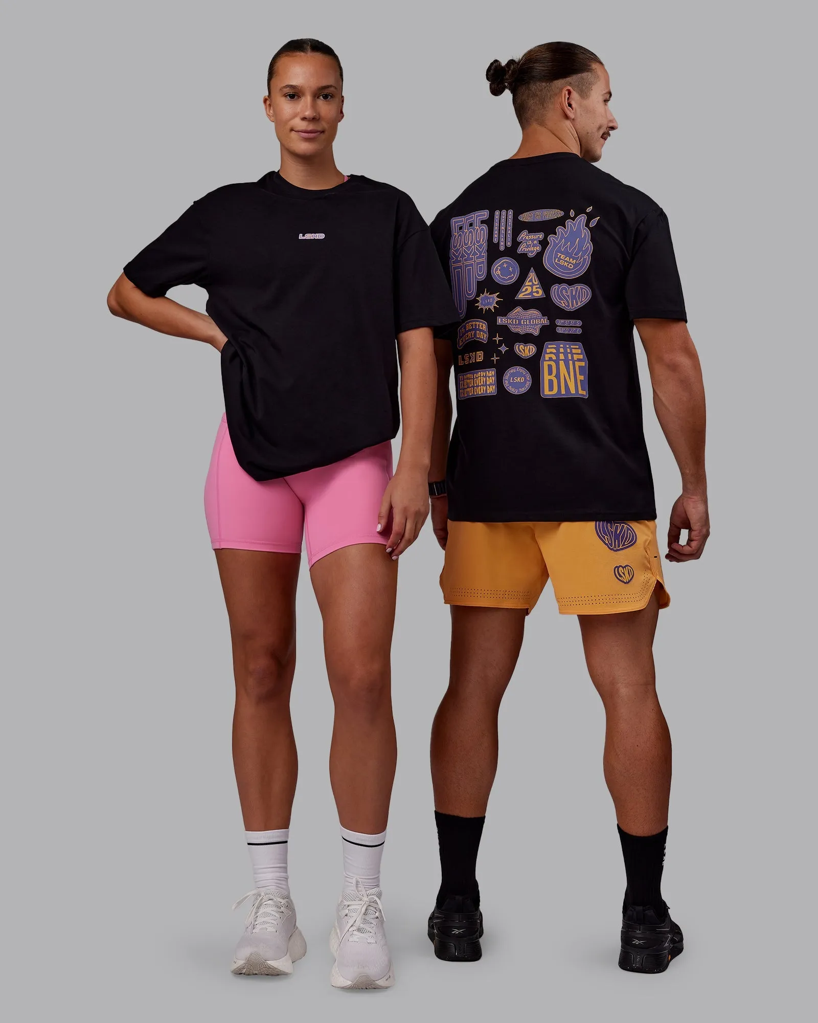 CFT BNE 25 FLXCotton Oversized Tee - Black-Warm Apricot Sports Outfit Recommended