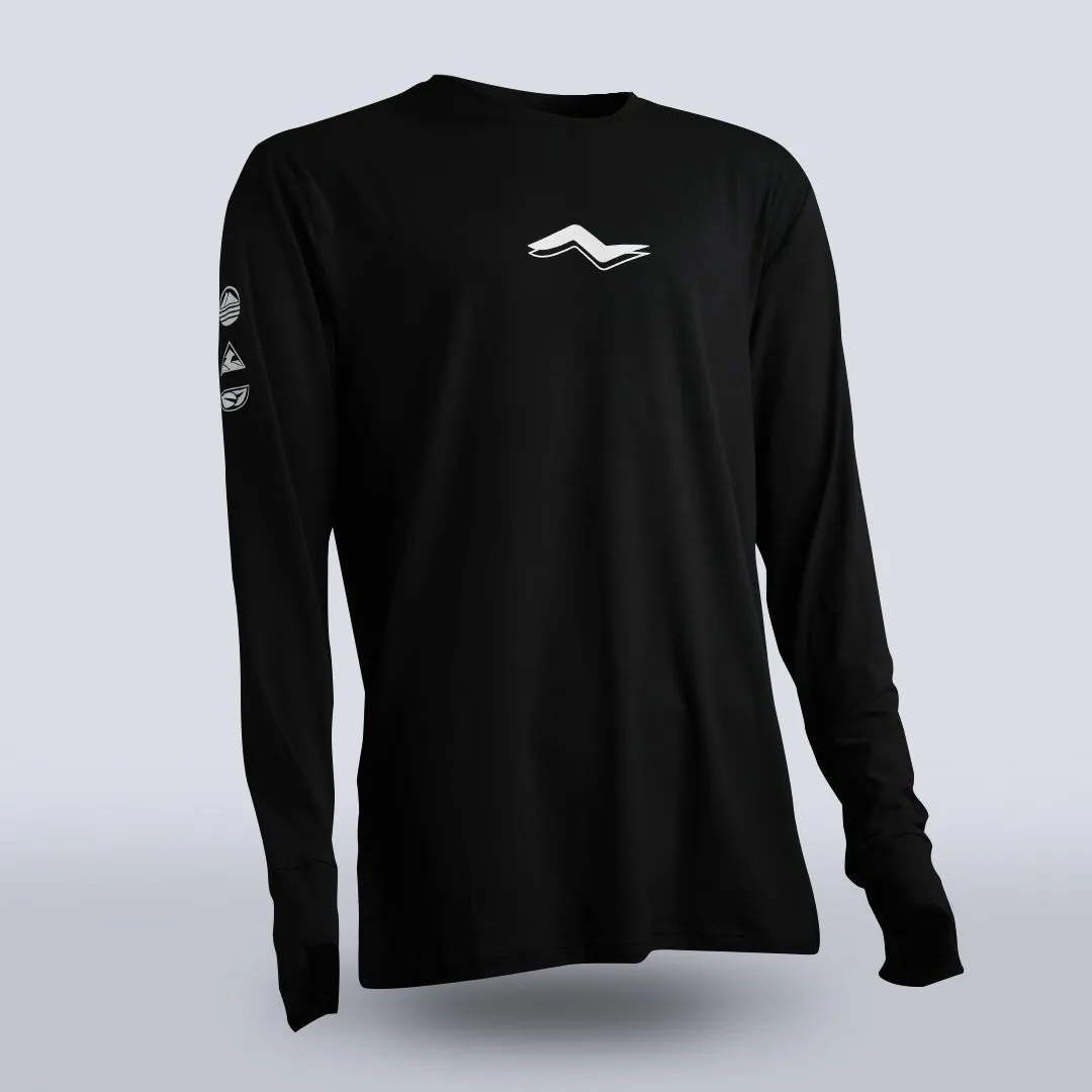 Modern Trend Look Winter Layer Men's Tarkine Long Sleeve Ultra-Eco Run Tee (Black/Standard Thickness)