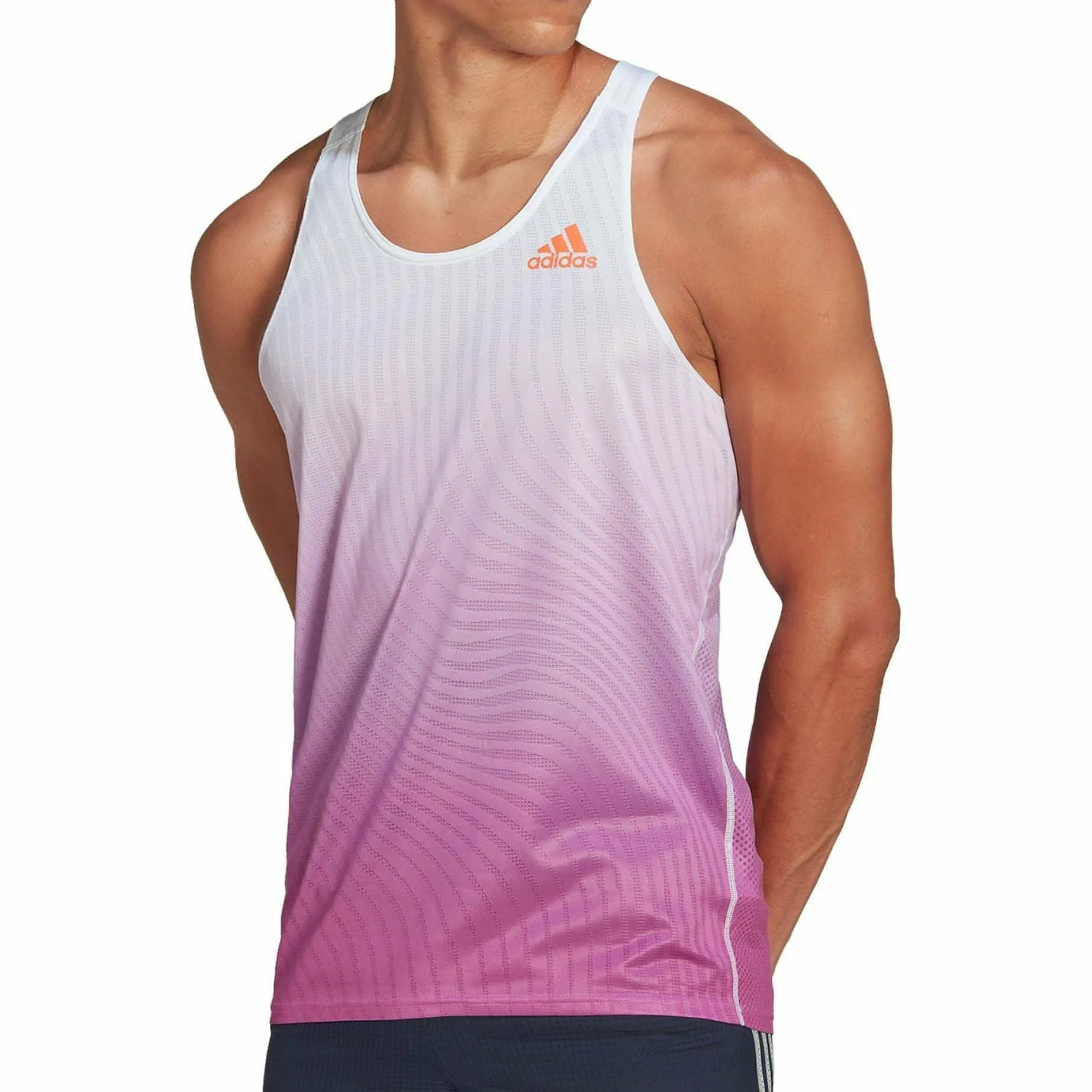 oil storage environmental - friendly adidas Adizero Engineered Mens Running Vest - Purple
