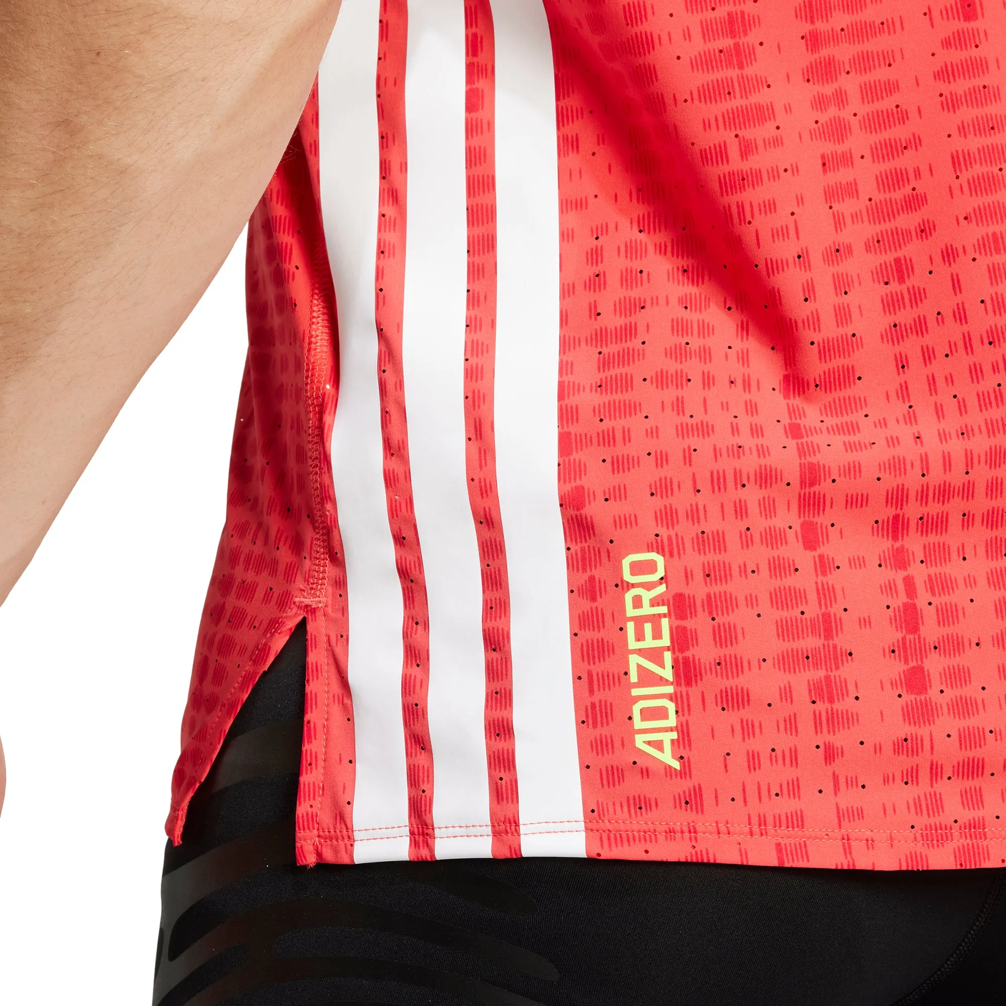 adidas Adizero Mens Running Vest - Red Sublimation Tech single purpose