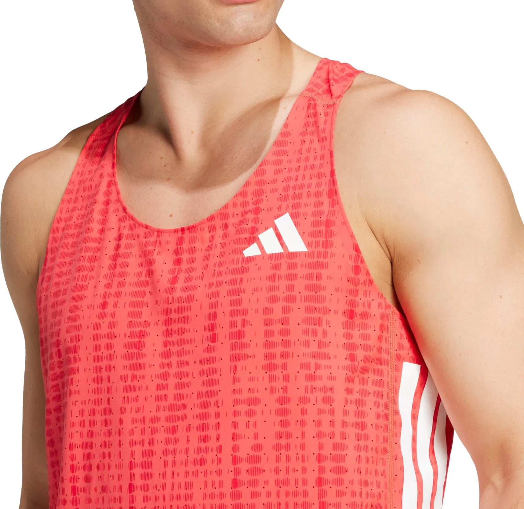 round shape high traffic areas adidas Adizero Mens Running Vest - Red