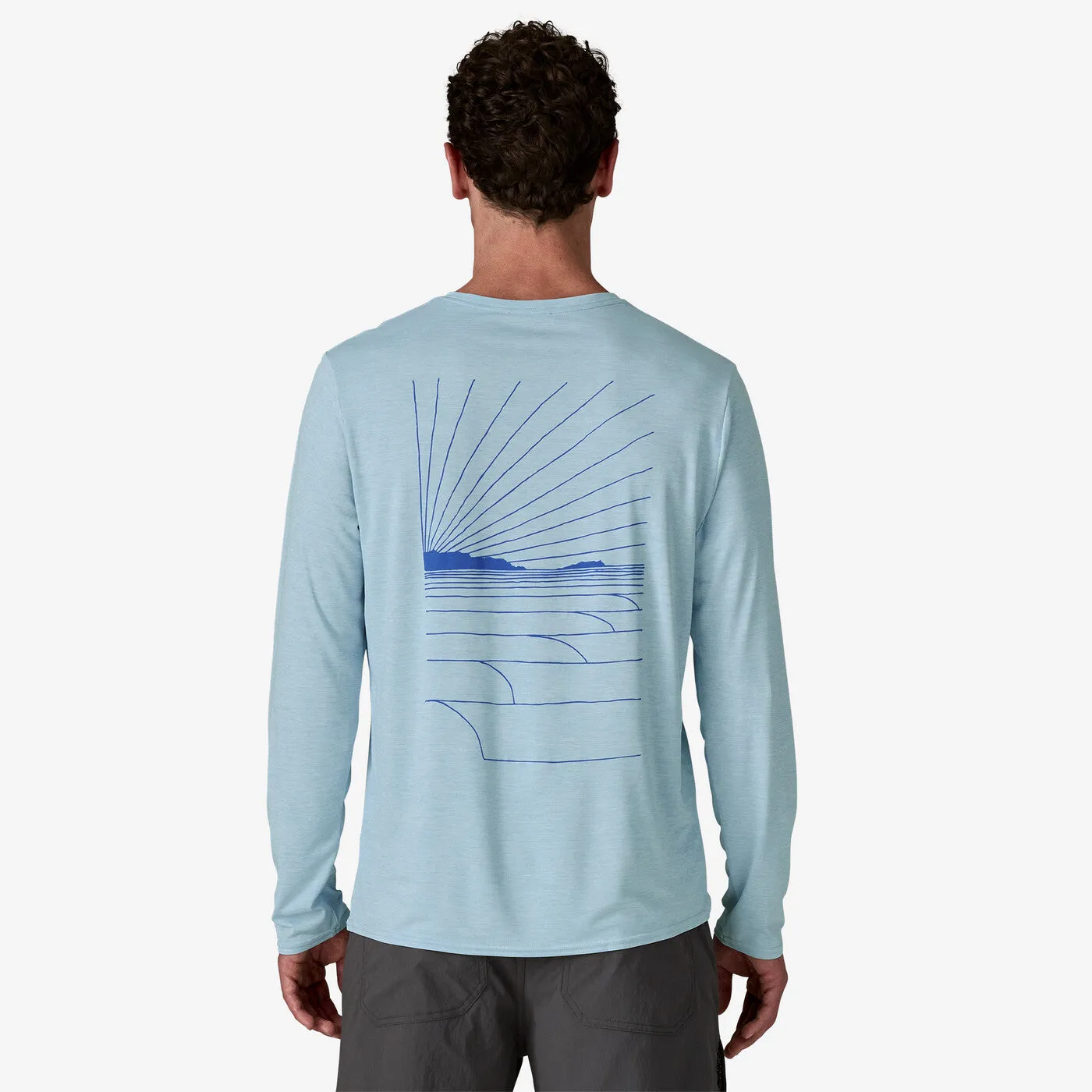 Men's Long-Sleeved Capilene? Cool Daily Graphic Shirt - Waters Wild Mood Friend Vibe