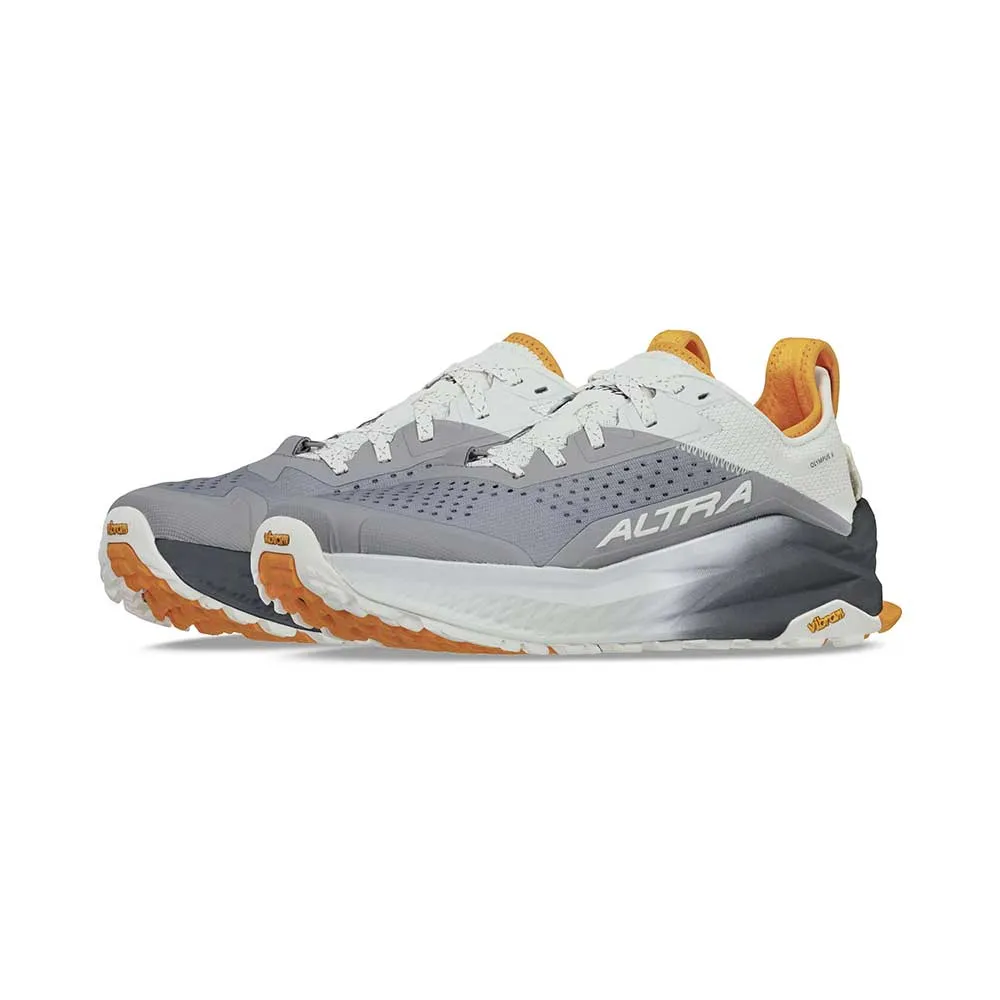 Men's Olympus 6 Trail Running Shoe  - Gray - Regular (D) Gusseted Tongue night running trail shoes