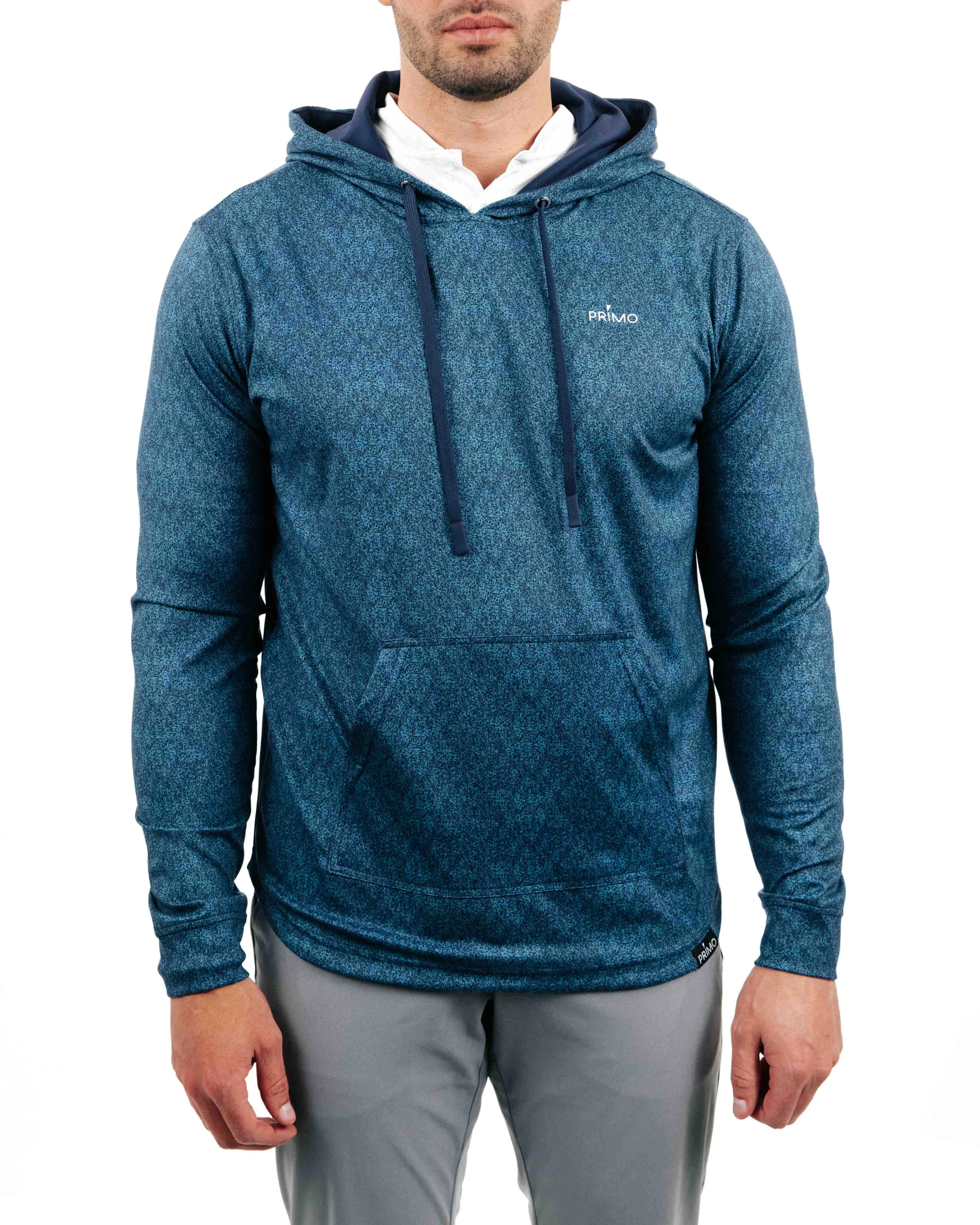Relaxed Vibe Cozy All Season Blue Static Golf Hoodie