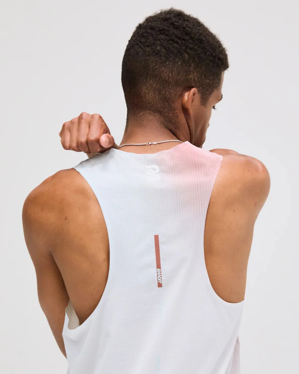 Men's Vento Performance Singlet Minty Blue Gradient V Neckline Options