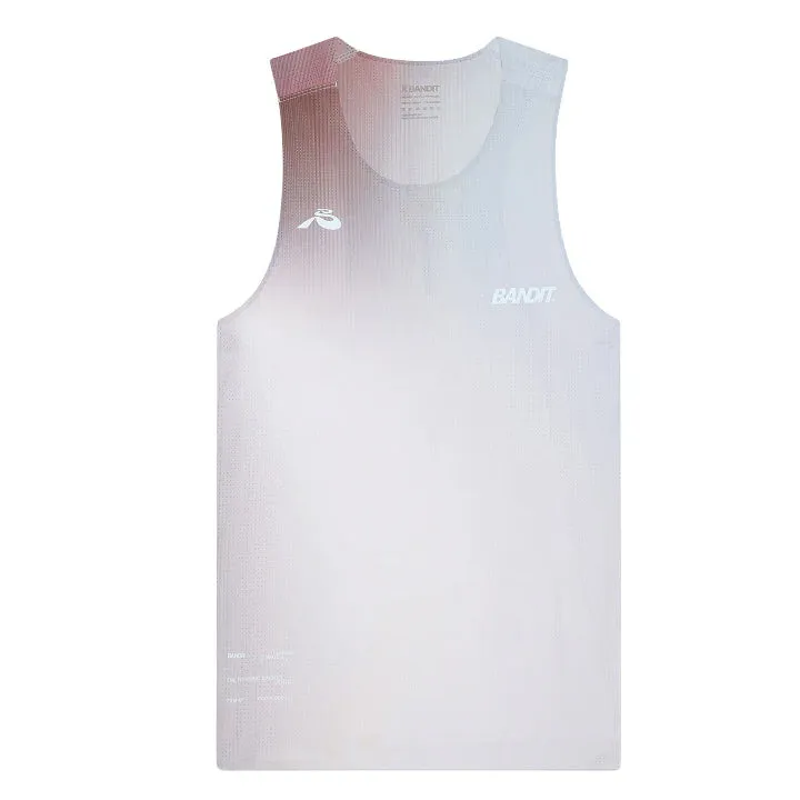 Men's Vento Performance Singlet Minty Blue Gradient Moisture Wicking Fabric steel body