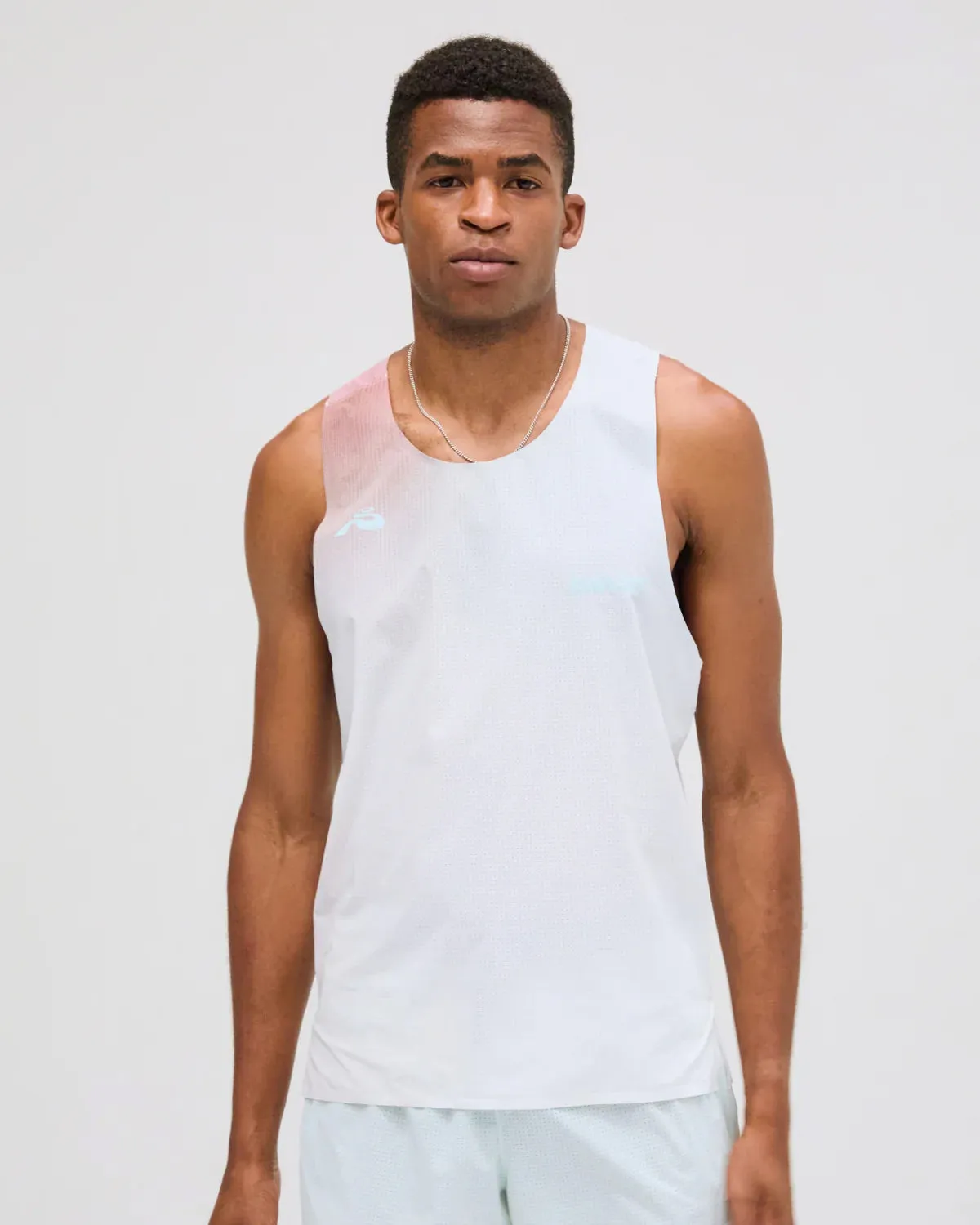 well - ventilated Men's Vento Performance Singlet Minty Blue Gradient