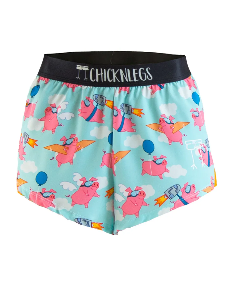 Quick Layer Fit Cozy Look Men's Flying Pigs 2" Split Shorts