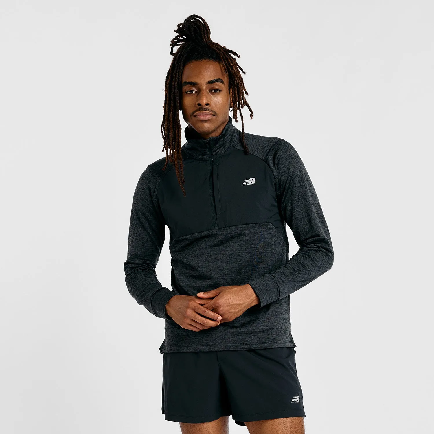 MEN'S HEAT GRID HALF ZIP - BLACK Introduce