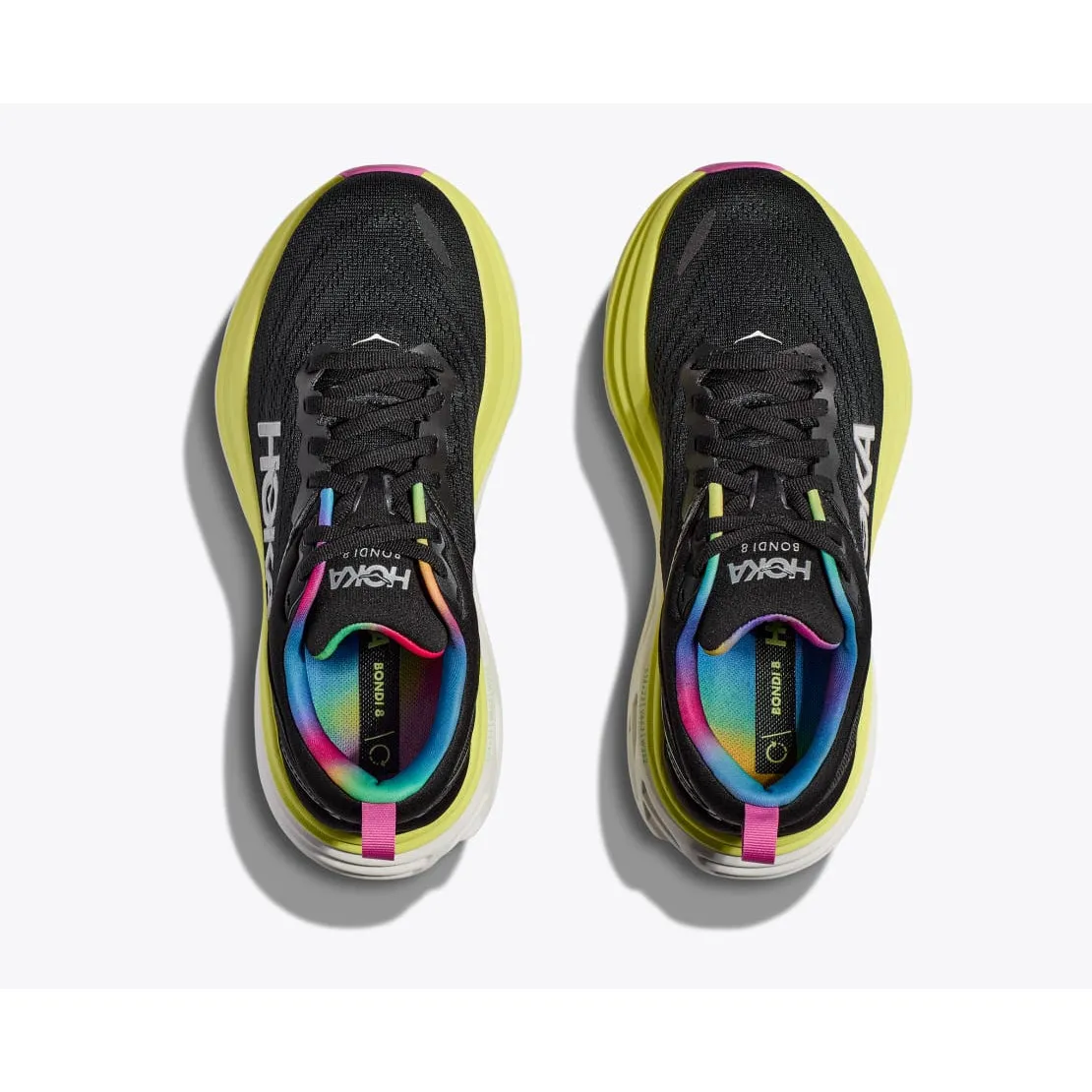 Hoka Men's Bondi 8 (Black/Citrus Glow) lug - sole shoes