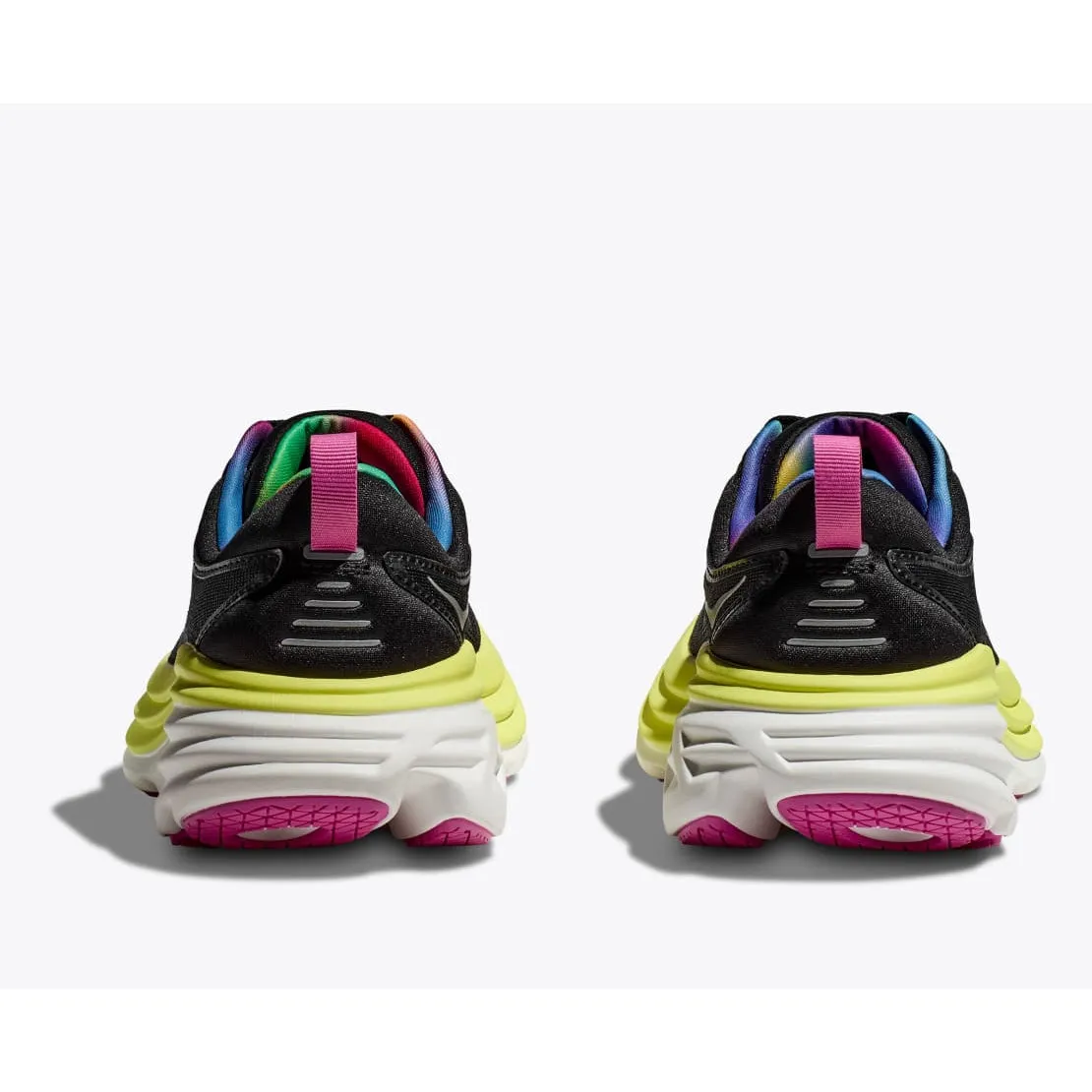 Hoka Men's Bondi 8 (Black/Citrus Glow) fitness enthusiasts' shoes buckle closure shoes