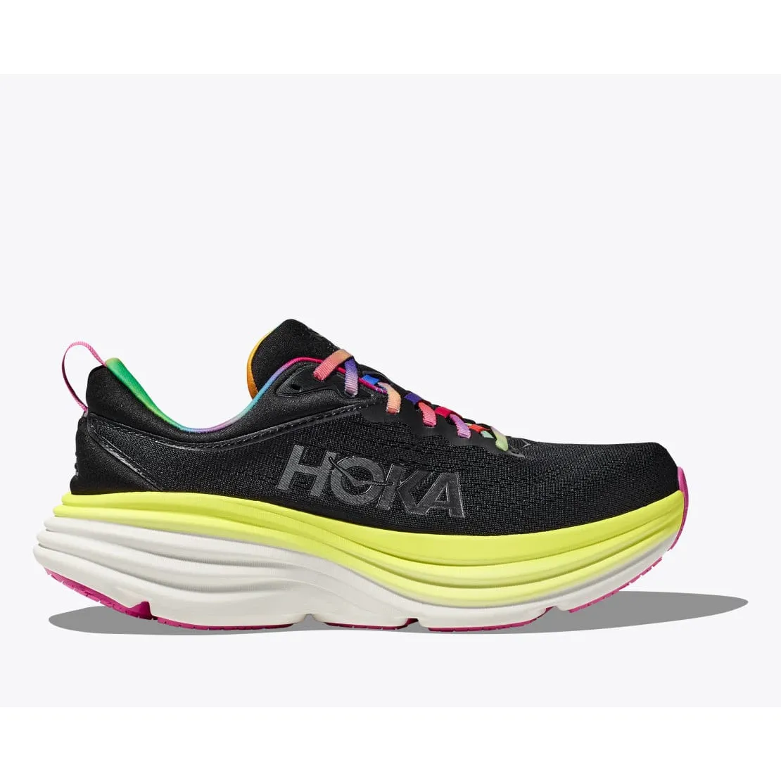 Comfort lace - up running option Hoka Men's Bondi 8 (Black/Citrus Glow)