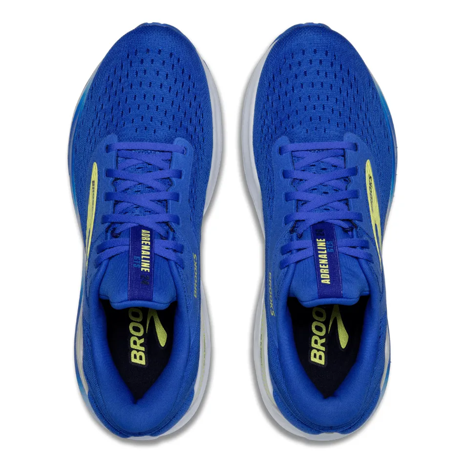 durability - brand shoes Brooks Men's Adrenaline GTS 24 Running Shoes 2E Width (Wide fit) in Cobalt/Neo Yellow/Peacoat SS25