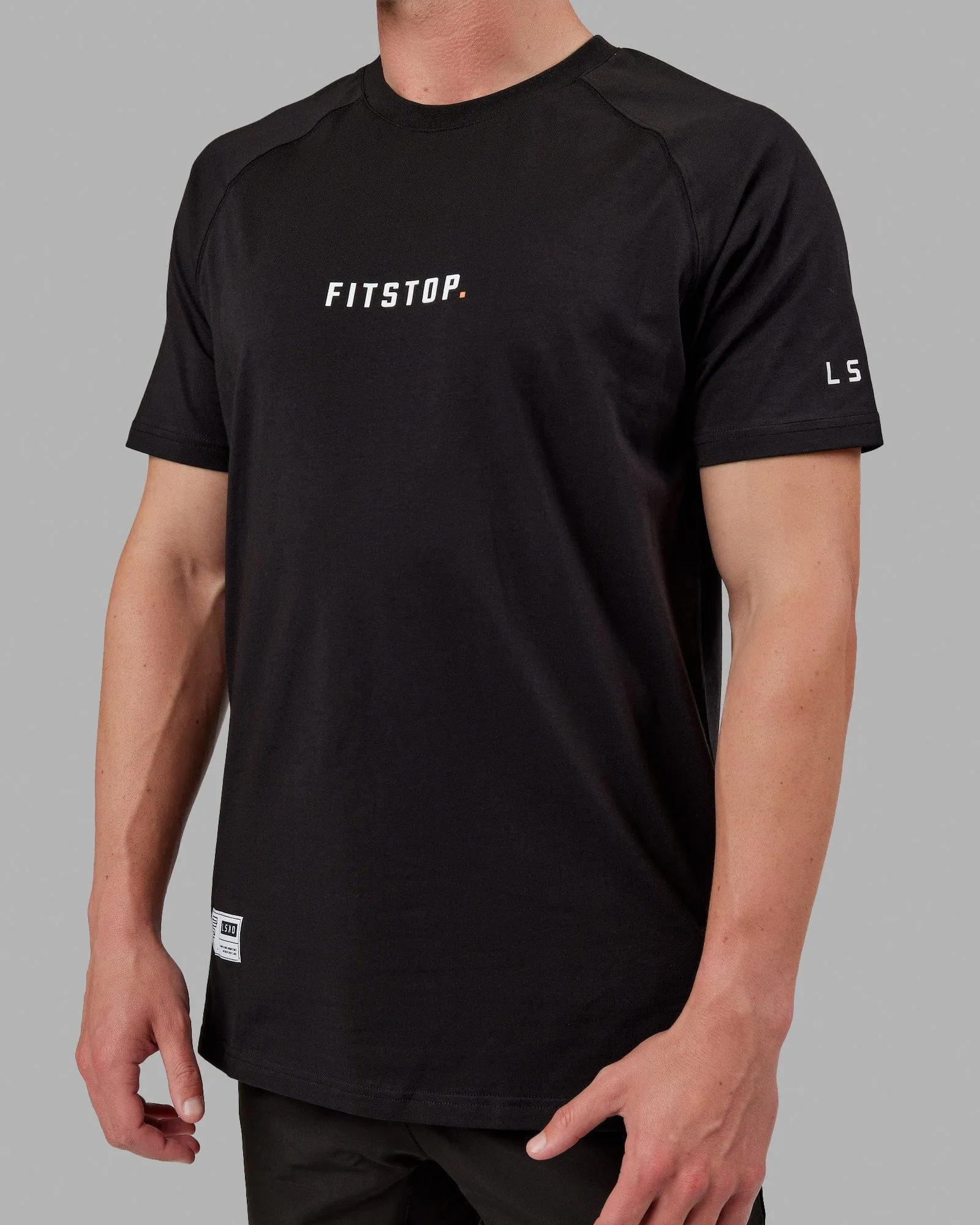 Fitstop Fast FLXCotton Tee - Black-White Relaxed and Easy