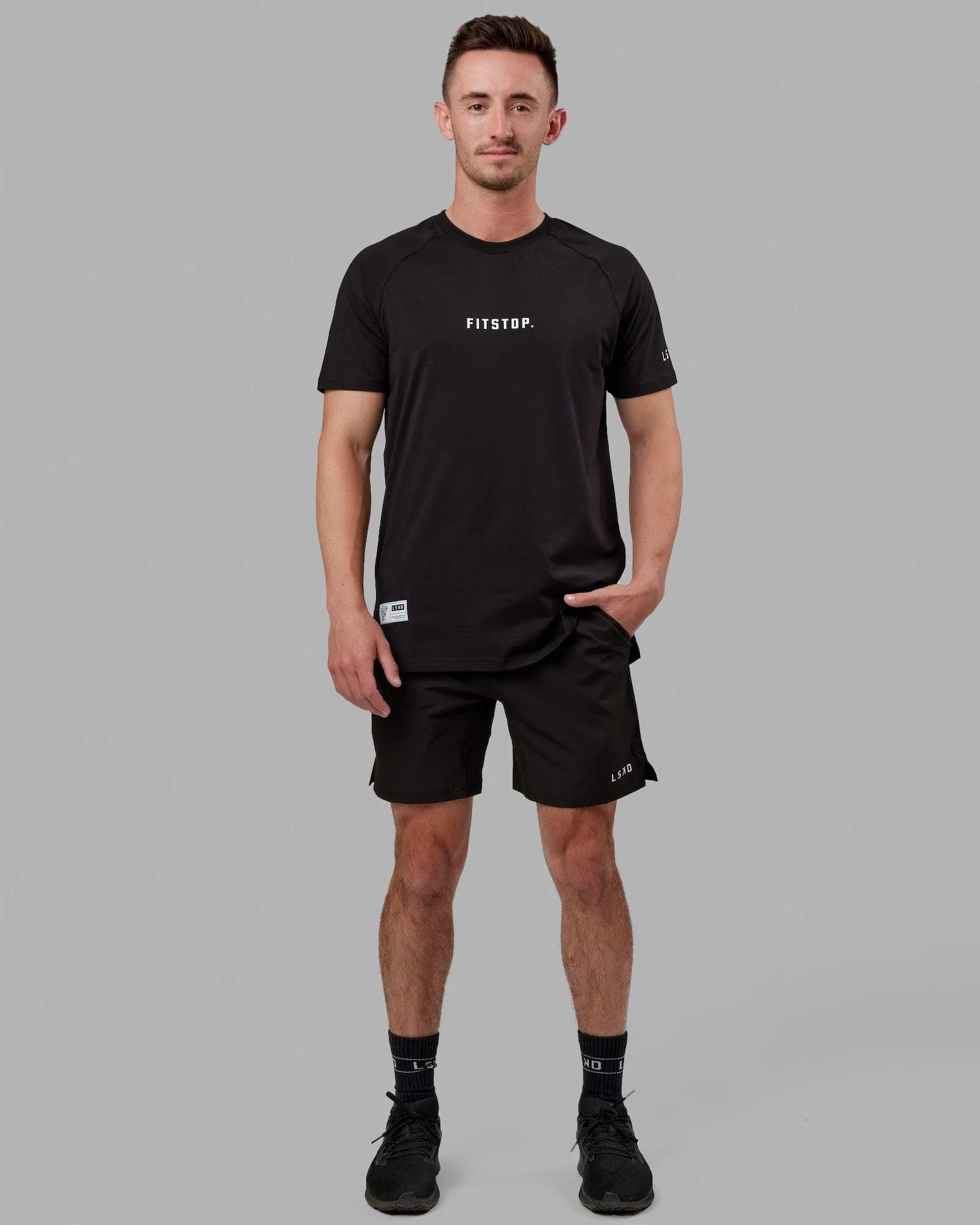 Quick Wear Fitstop Fast FLXCotton Tee - Black-White