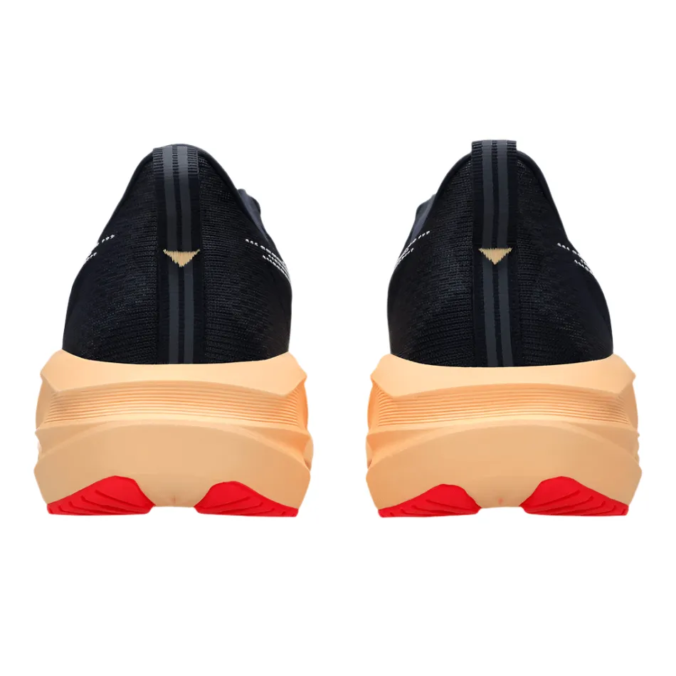 Night running safety grassy track running shoes ASICS Men's NOVABLAST 5 Running Shoes in Midnight/Orange Glow AW25